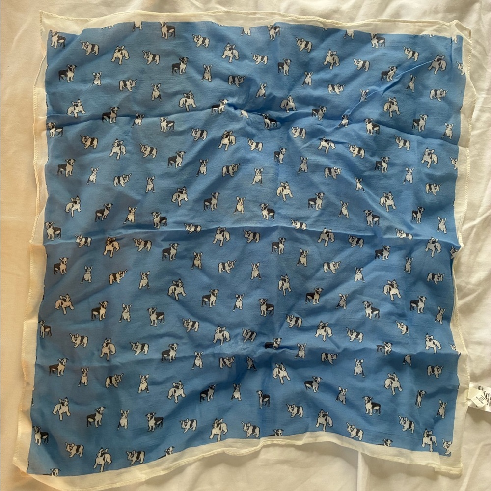 J. Crew Factory Blue Dog Print Scarf